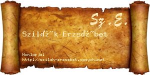 Szilák Erzsébet névjegykártya